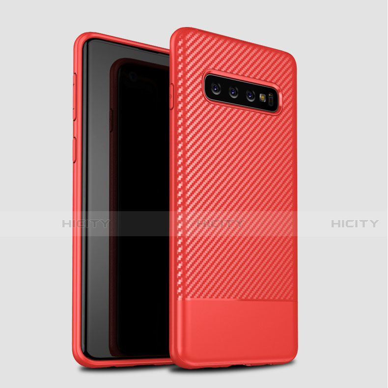 Silikon Hülle Handyhülle Gummi Schutzhülle Tasche Köper für Samsung Galaxy S10 5G Rot Plus