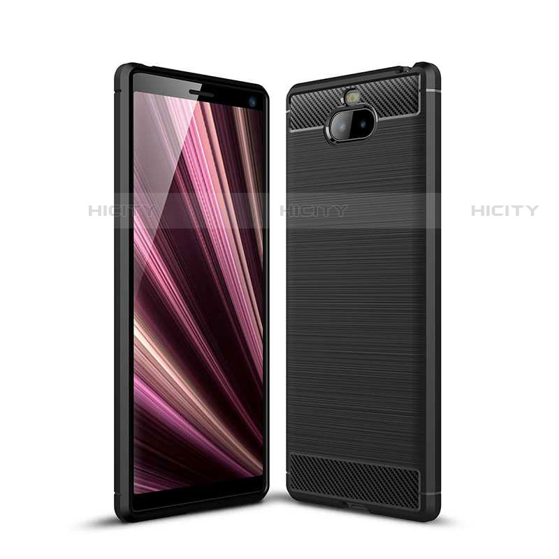 Silikon Hülle Handyhülle Gummi Schutzhülle Tasche Köper für Sony Xperia 10 Plus Schwarz