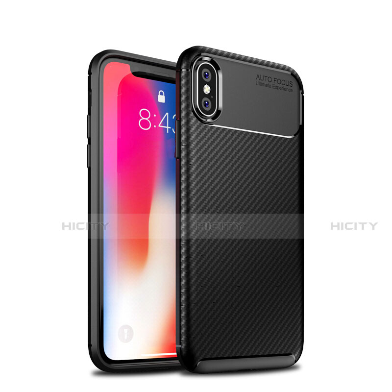 Silikon Hülle Handyhülle Gummi Schutzhülle Tasche Köper S01 für Apple iPhone X Schwarz