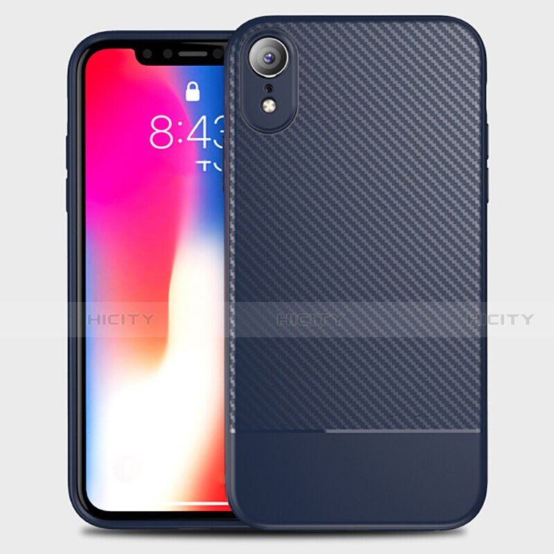 Silikon Hülle Handyhülle Gummi Schutzhülle Tasche Köper S01 für Apple iPhone XR Blau