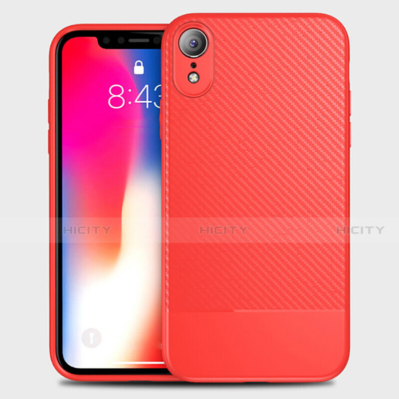 Silikon Hülle Handyhülle Gummi Schutzhülle Tasche Köper S01 für Apple iPhone XR Rot