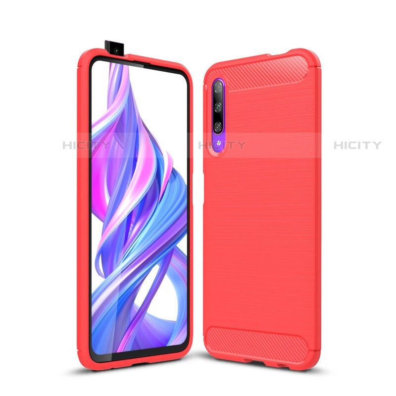 Silikon Hülle Handyhülle Gummi Schutzhülle Tasche Köper S01 für Huawei P Smart Pro (2019) Rot Plus