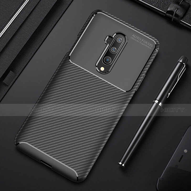 Silikon Hülle Handyhülle Gummi Schutzhülle Tasche Köper S01 für OnePlus 7T Pro 5G Schwarz Plus