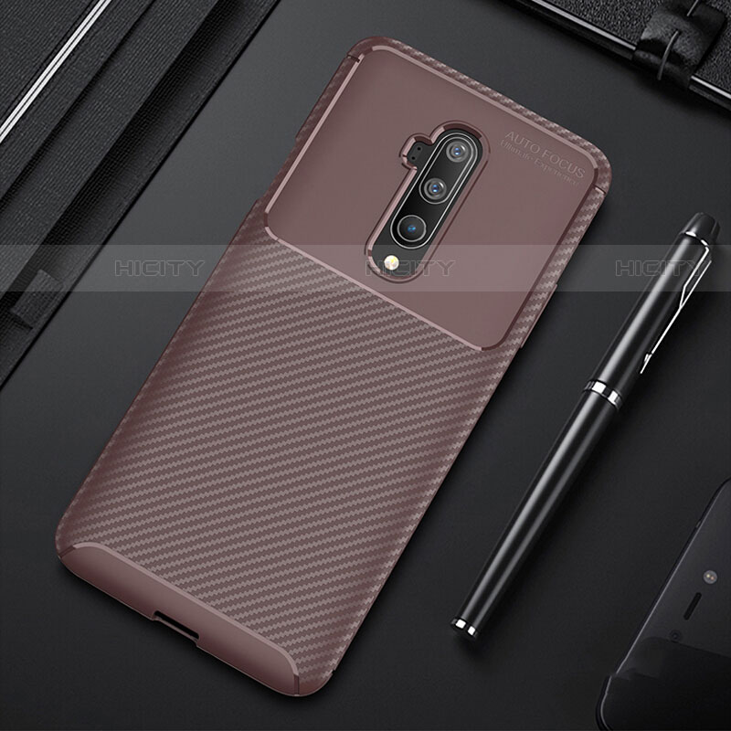 Silikon Hülle Handyhülle Gummi Schutzhülle Tasche Köper S01 für OnePlus 7T Pro Braun