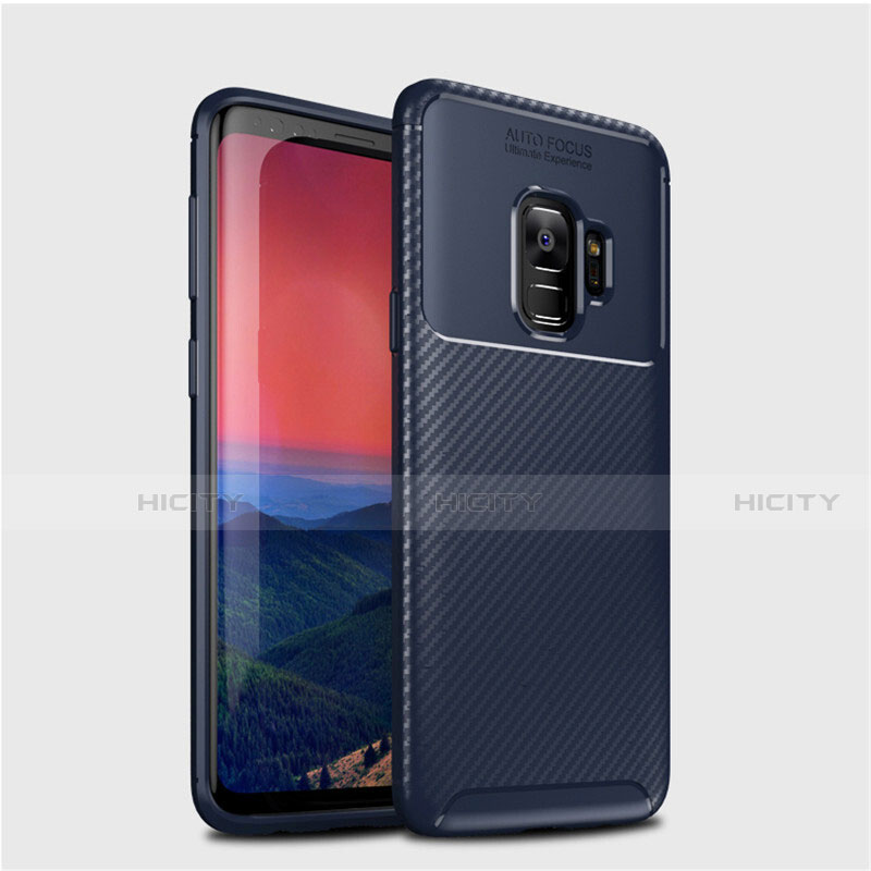 Silikon Hülle Handyhülle Gummi Schutzhülle Tasche Köper S01 für Samsung Galaxy S9 Blau Plus