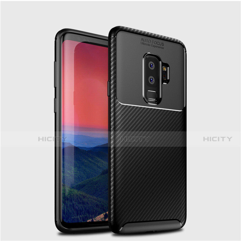 Silikon Hülle Handyhülle Gummi Schutzhülle Tasche Köper S01 für Samsung Galaxy S9 Plus Schwarz