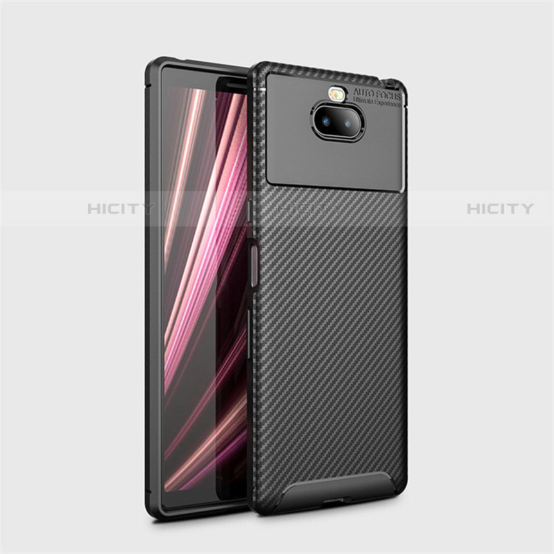 Silikon Hülle Handyhülle Gummi Schutzhülle Tasche Köper S01 für Sony Xperia 10 Plus Schwarz