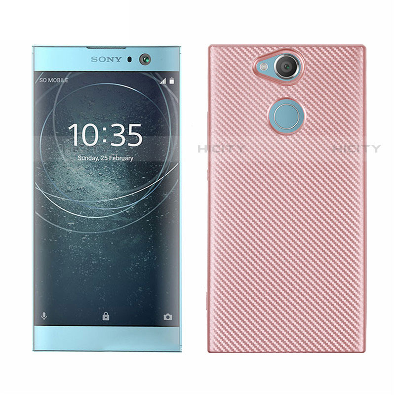 Silikon Hülle Handyhülle Gummi Schutzhülle Tasche Köper S01 für Sony Xperia XA2 Plus Rosegold