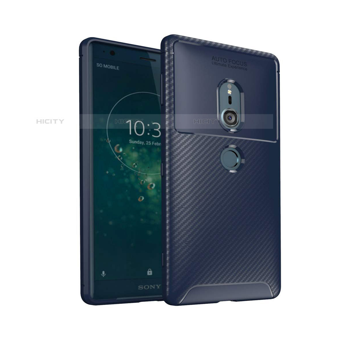 Silikon Hülle Handyhülle Gummi Schutzhülle Tasche Köper S02 für Sony Xperia XZ2 Blau