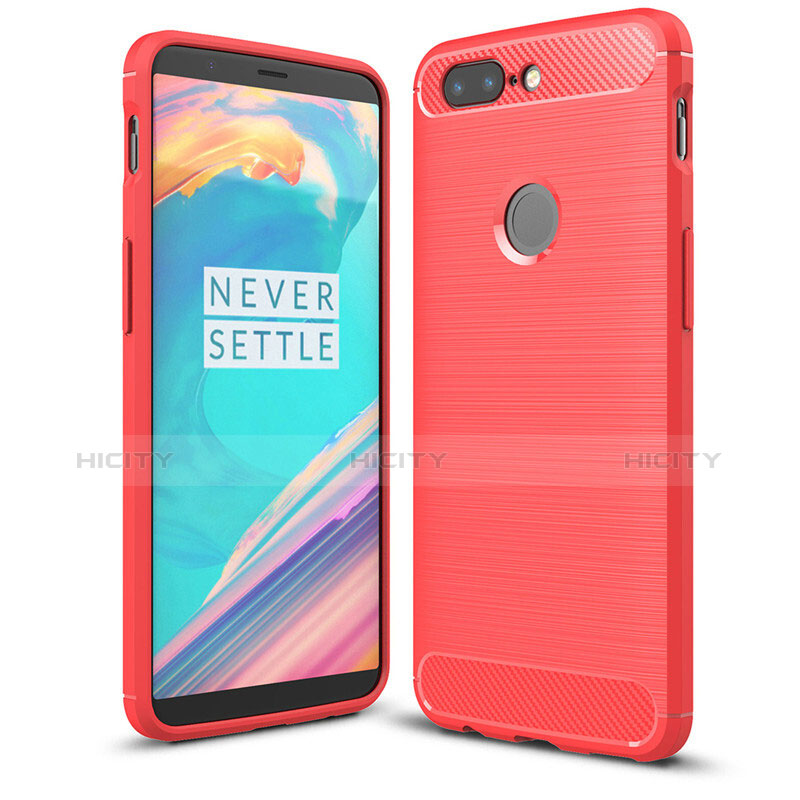 Silikon Hülle Handyhülle Gummi Schutzhülle Tasche Köper T01 für OnePlus 5T A5010 Rot