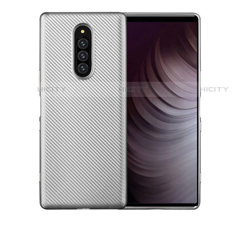 Silikon Hülle Handyhülle Gummi Schutzhülle Tasche Köper T01 für Sony Xperia 1 Silber