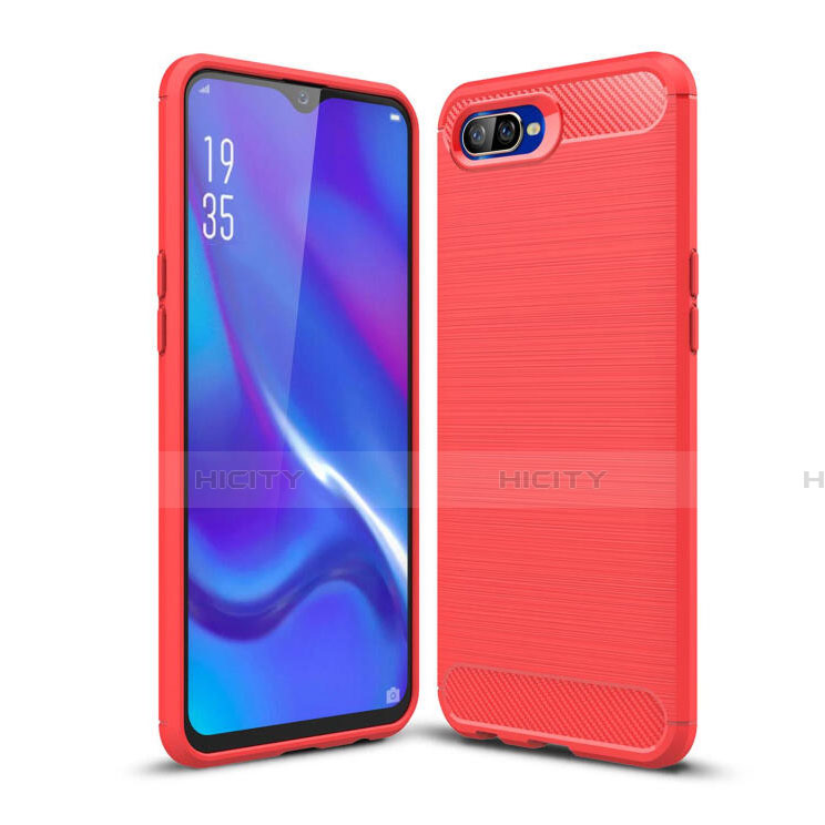 Silikon Hülle Handyhülle Gummi Schutzhülle Tasche Line C01 für Oppo K1 groß