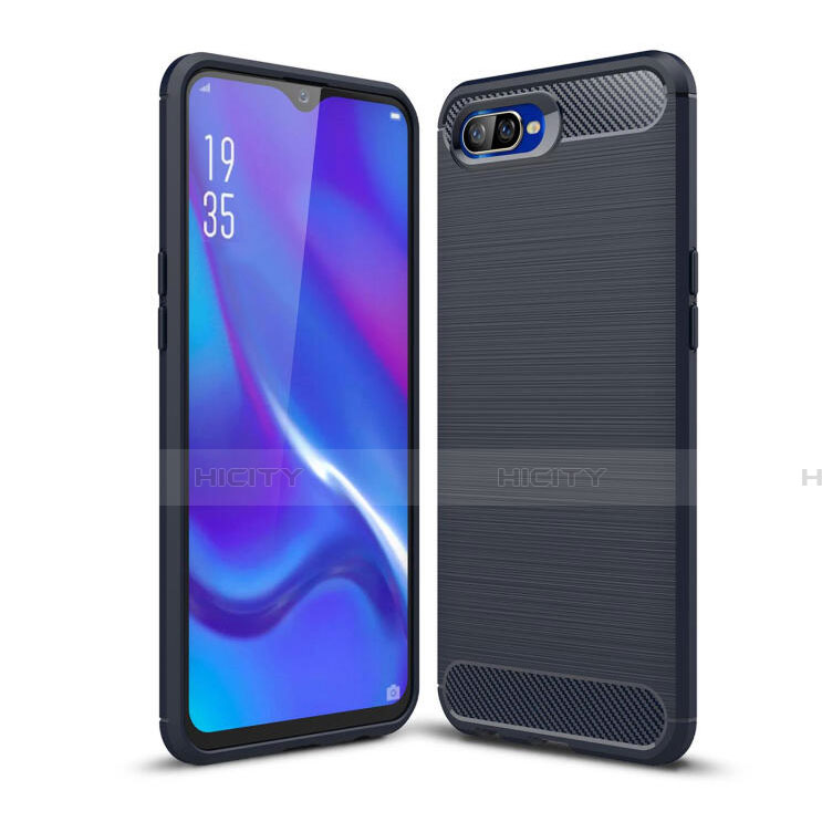 Silikon Hülle Handyhülle Gummi Schutzhülle Tasche Line C01 für Oppo K1 groß