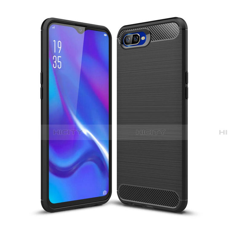 Silikon Hülle Handyhülle Gummi Schutzhülle Tasche Line C01 für Oppo K1 groß