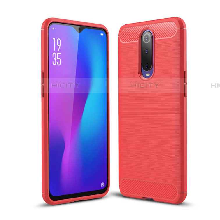 Silikon Hülle Handyhülle Gummi Schutzhülle Tasche Line C01 für Oppo RX17 Pro Rot