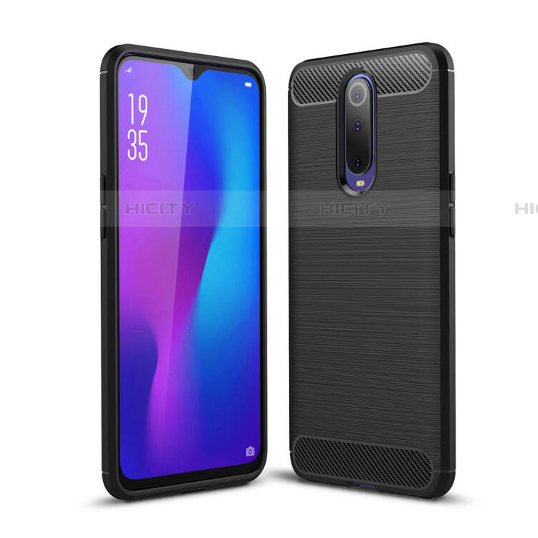 Silikon Hülle Handyhülle Gummi Schutzhülle Tasche Line C01 für Oppo RX17 Pro Schwarz