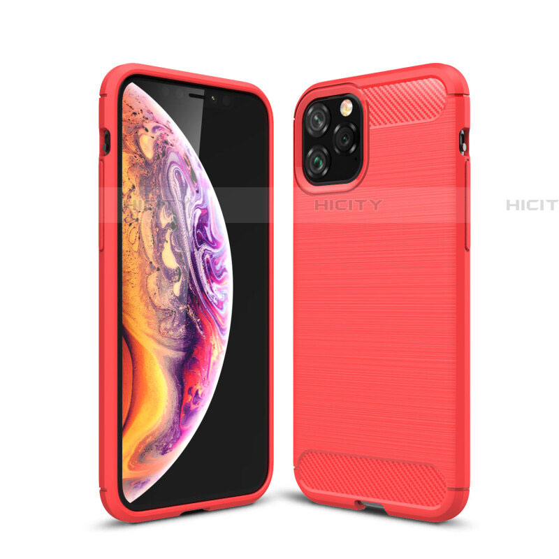 Silikon Hülle Handyhülle Gummi Schutzhülle Tasche Line C02 für Apple iPhone 11 Pro Max Rot