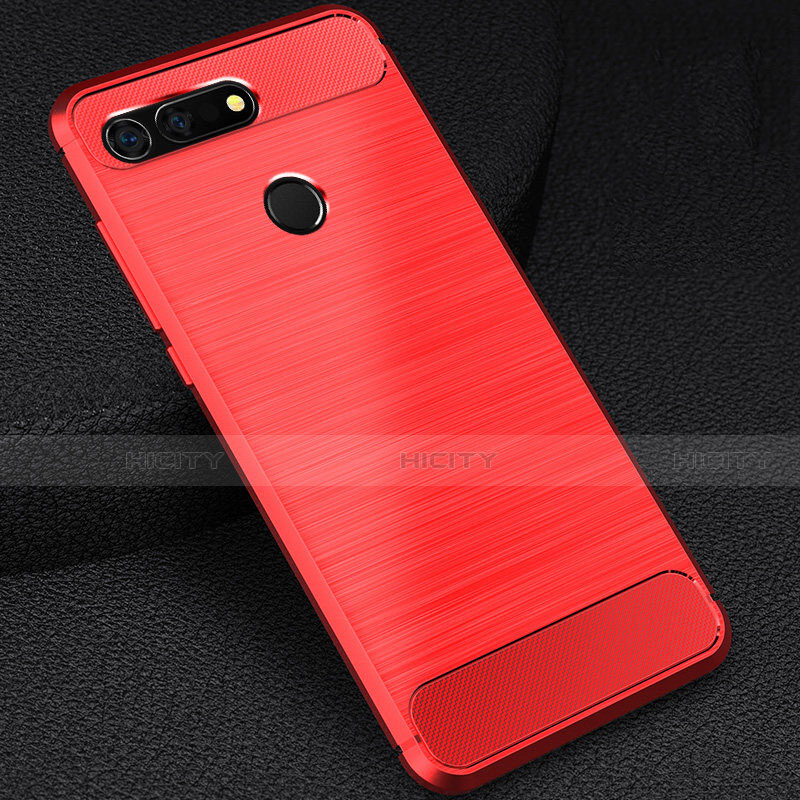 Silikon Hülle Handyhülle Gummi Schutzhülle Tasche Line C03 für Huawei Honor View 20 Rot