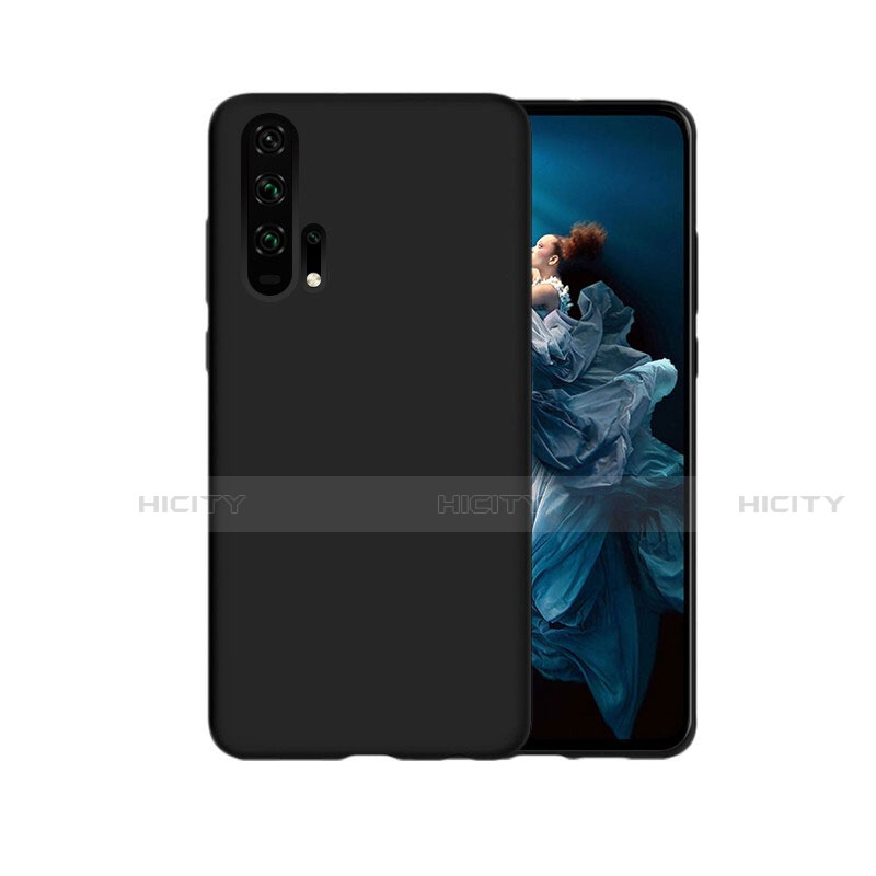 Silikon Hülle Handyhülle Gummi Schutzhülle Tasche Line C07 für Huawei Honor 20 Pro Schwarz