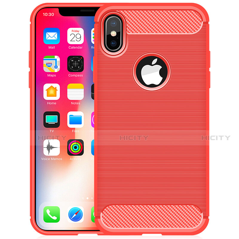 Silikon Hülle Handyhülle Gummi Schutzhülle Tasche Line für Apple iPhone X groß