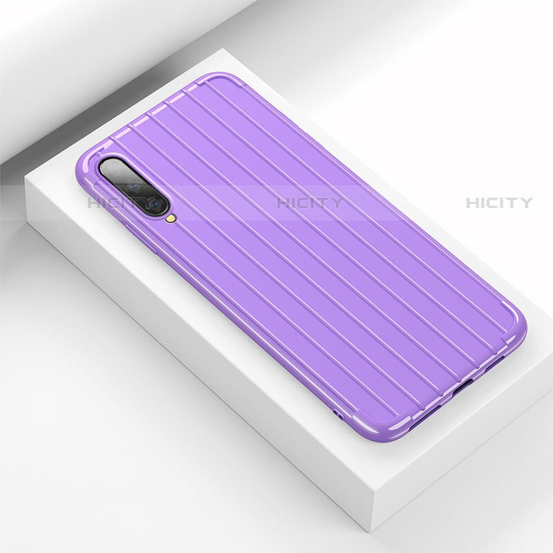 Silikon Hülle Handyhülle Gummi Schutzhülle Tasche Line für Huawei Y9s Violett