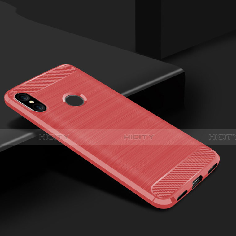 Silikon Hülle Handyhülle Gummi Schutzhülle Tasche Line für Xiaomi Redmi 6 Pro Rot