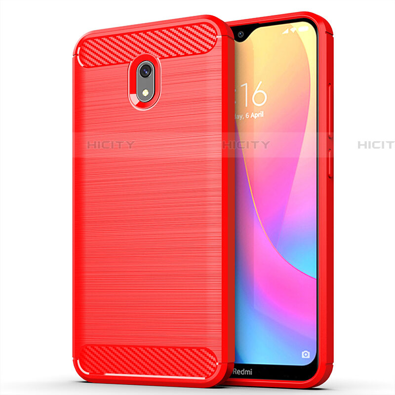 Silikon Hülle Handyhülle Gummi Schutzhülle Tasche Line für Xiaomi Redmi 8A Rot Plus