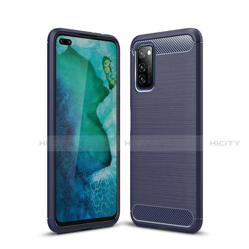 Silikon Hülle Handyhülle Gummi Schutzhülle Tasche Line S01 für Huawei Honor V30 Pro 5G Blau