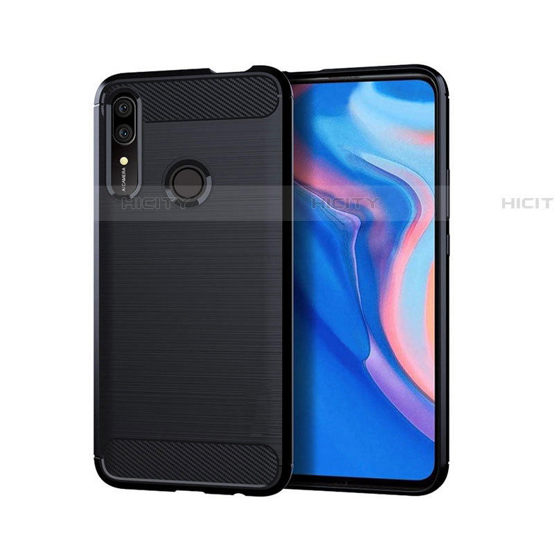 Silikon Hülle Handyhülle Gummi Schutzhülle Tasche Line S01 für Huawei P Smart Z Blau