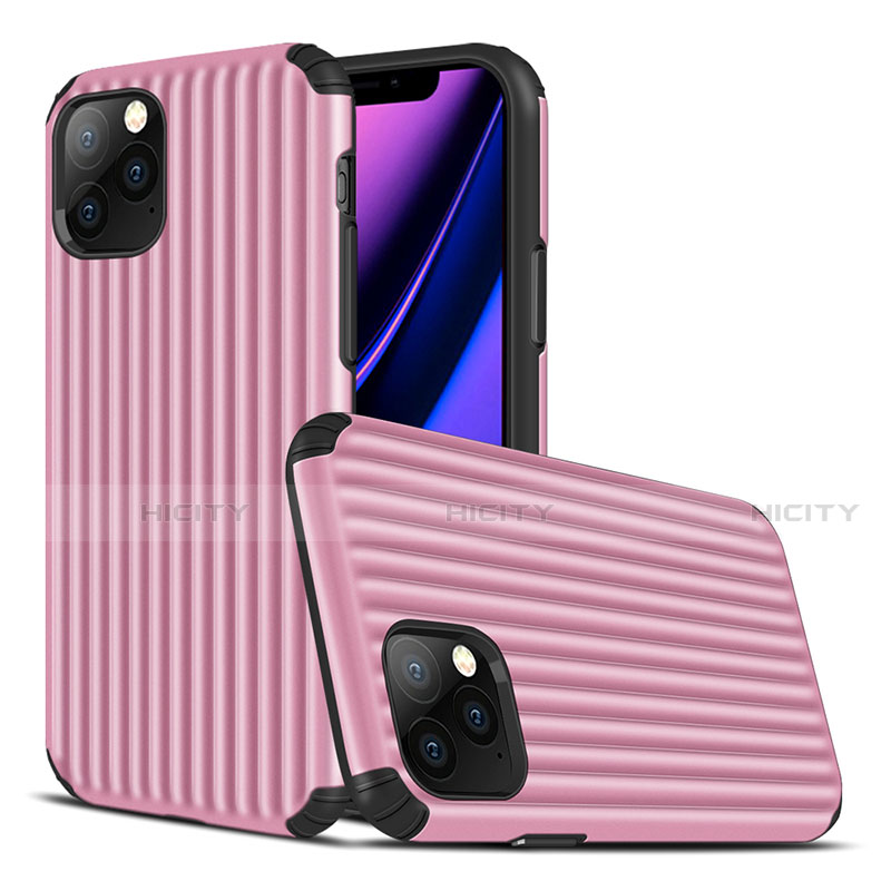 Silikon Hülle Handyhülle Gummi Schutzhülle Tasche Line Z01 für Apple iPhone 11 Pro Rosa