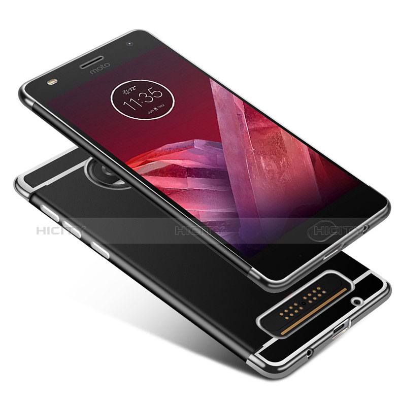 Silikon Hülle Handyhülle Gummi Schutzhülle TPU für Motorola Moto Z Play Silber groß