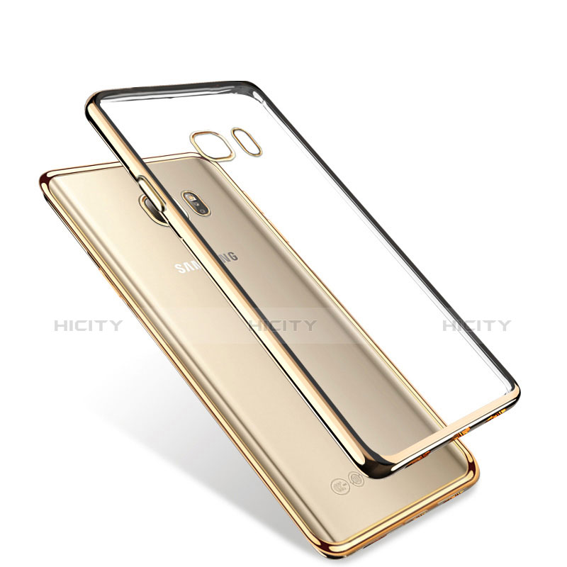 Silikon Hülle Handyhülle Rahmen Schutzhülle Durchsichtig Transparent für Samsung Galaxy Note 5 N9200 N920 N920F Gold