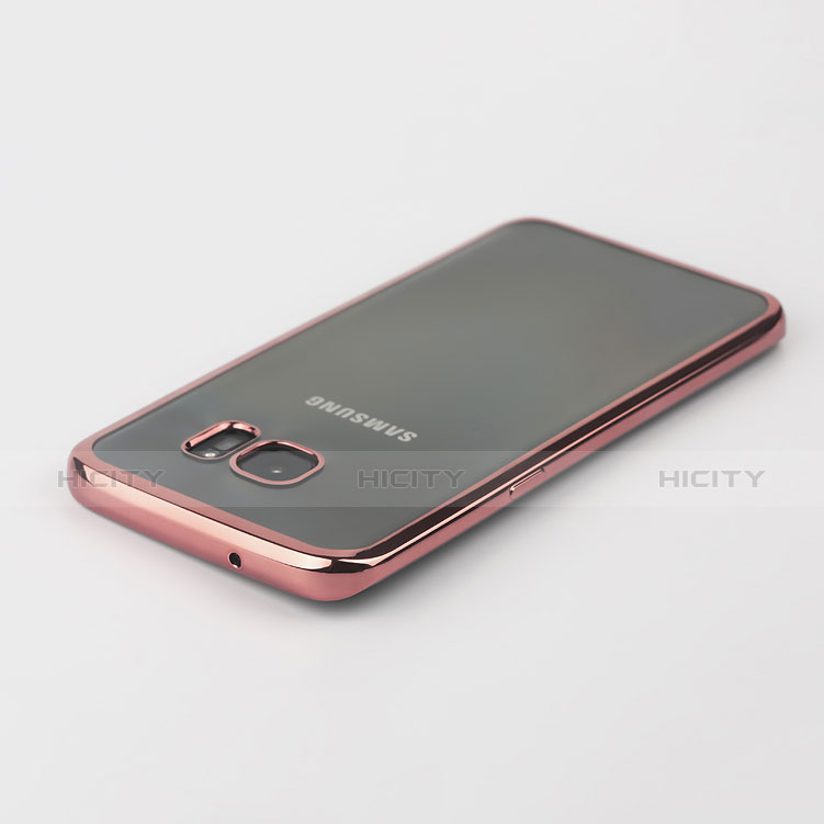 Silikon Hülle Handyhülle Rahmen Schutzhülle Durchsichtig Transparent für Samsung Galaxy S7 Edge G935F Rosegold