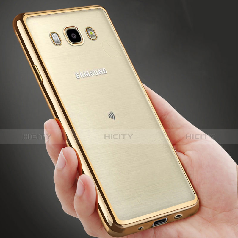 Silikon Hülle Handyhülle Rahmen Schutzhülle Durchsichtig Transparent Matt für Samsung Galaxy J5 (2016) J510FN J5108 Gold