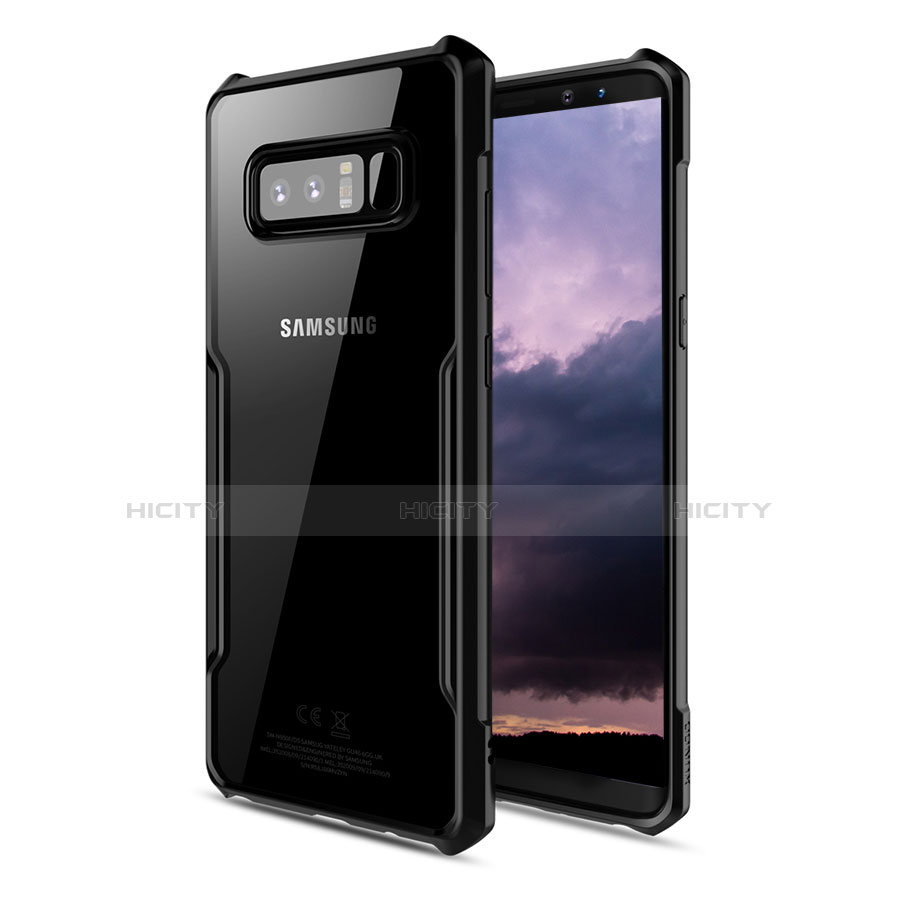 Silikon Hülle Handyhülle Rahmen Schutzhülle Durchsichtig Transparent Matt für Samsung Galaxy Note 8 Duos N950F Schwarz