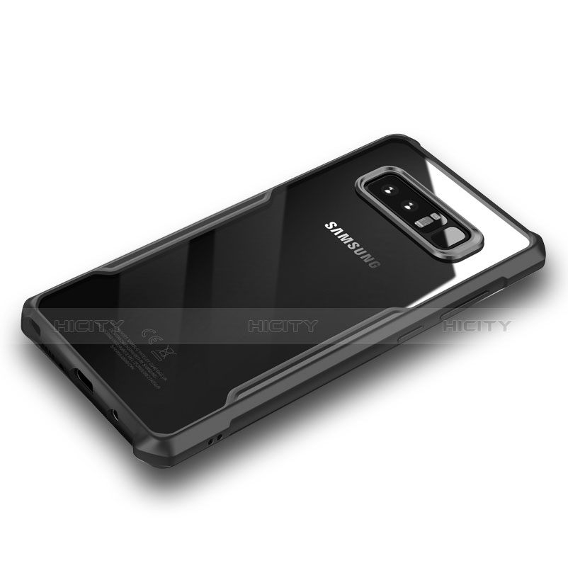 Silikon Hülle Handyhülle Rahmen Schutzhülle Durchsichtig Transparent Matt für Samsung Galaxy Note 8 Duos N950F Schwarz