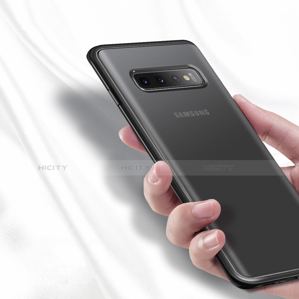 Silikon Hülle Handyhülle Rahmen Schutzhülle Durchsichtig Transparent Matt für Samsung Galaxy S10 5G Schwarz