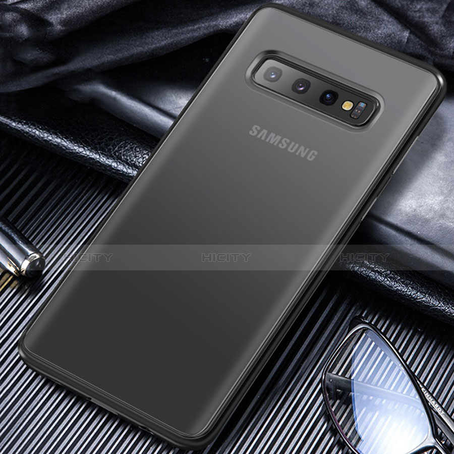 Silikon Hülle Handyhülle Rahmen Schutzhülle Durchsichtig Transparent Matt für Samsung Galaxy S10 5G Schwarz