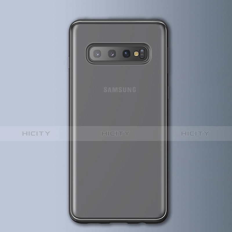 Silikon Hülle Handyhülle Rahmen Schutzhülle Durchsichtig Transparent Matt für Samsung Galaxy S10 Schwarz