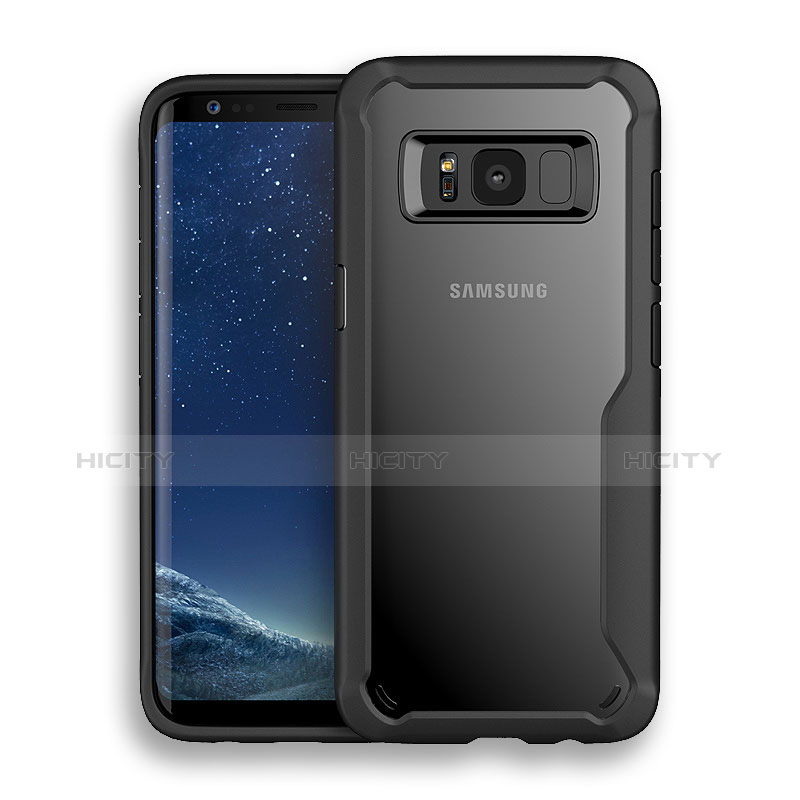 Silikon Hülle Handyhülle Rahmen Schutzhülle Durchsichtig Transparent Matt für Samsung Galaxy S8 Schwarz