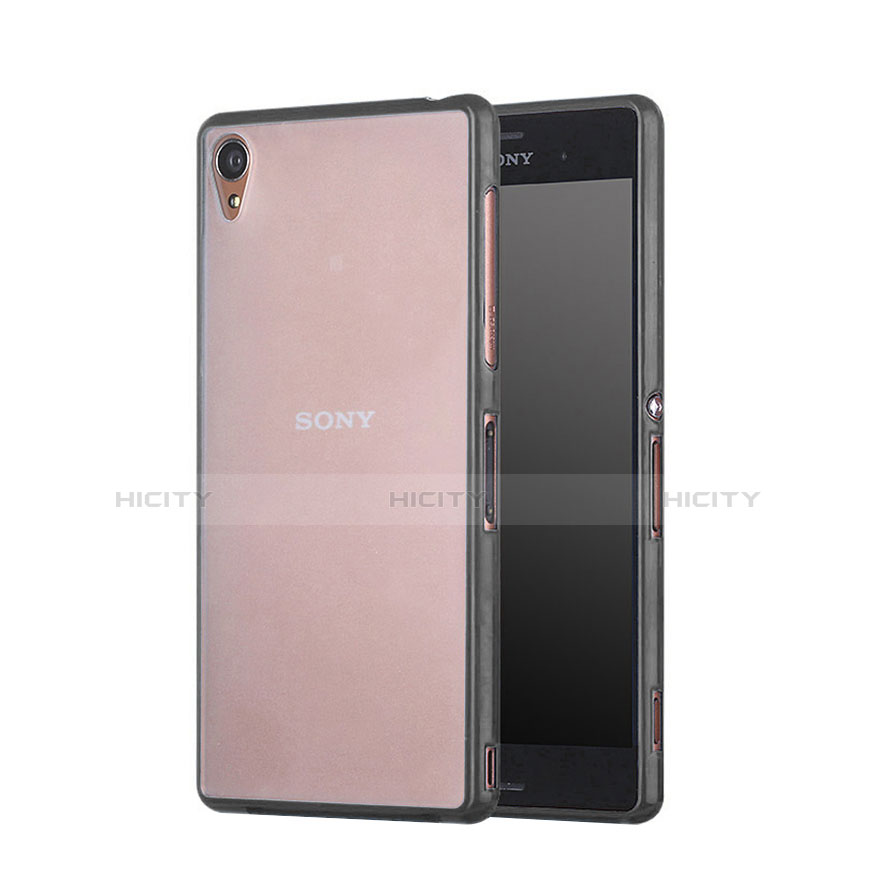 Silikon Hülle Handyhülle Rahmen Schutzhülle Durchsichtig Transparent Matt für Sony Xperia Z3 Schwarz