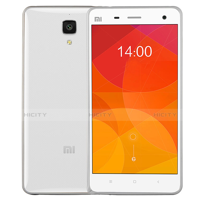 Silikon Hülle Handyhülle Rahmen Schutzhülle Durchsichtig Transparent Matt für Xiaomi Mi 4 LTE Silber Plus