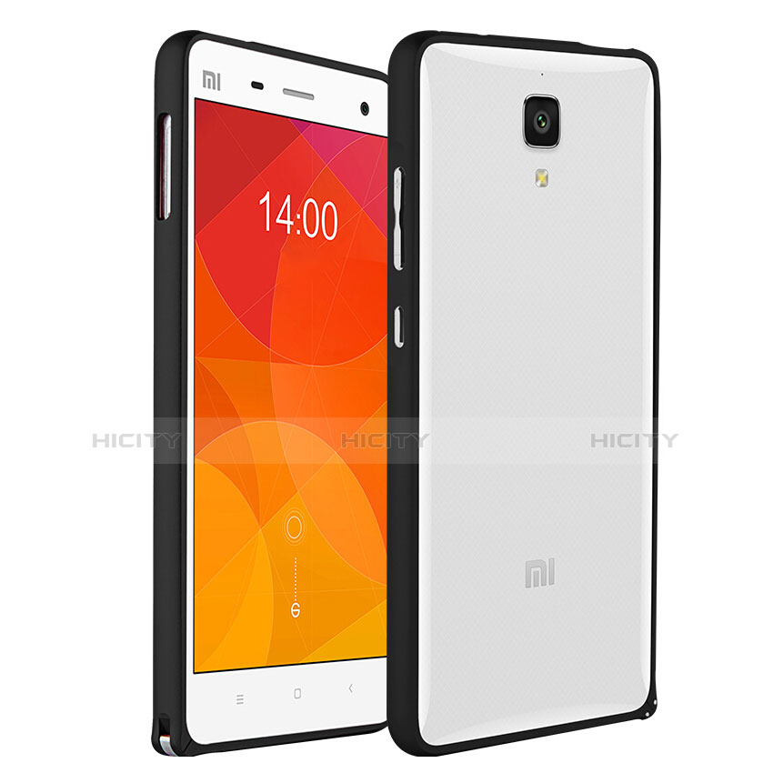 Silikon Hülle Handyhülle Rahmen Schutzhülle Durchsichtig Transparent Matt für Xiaomi Mi 4 Schwarz