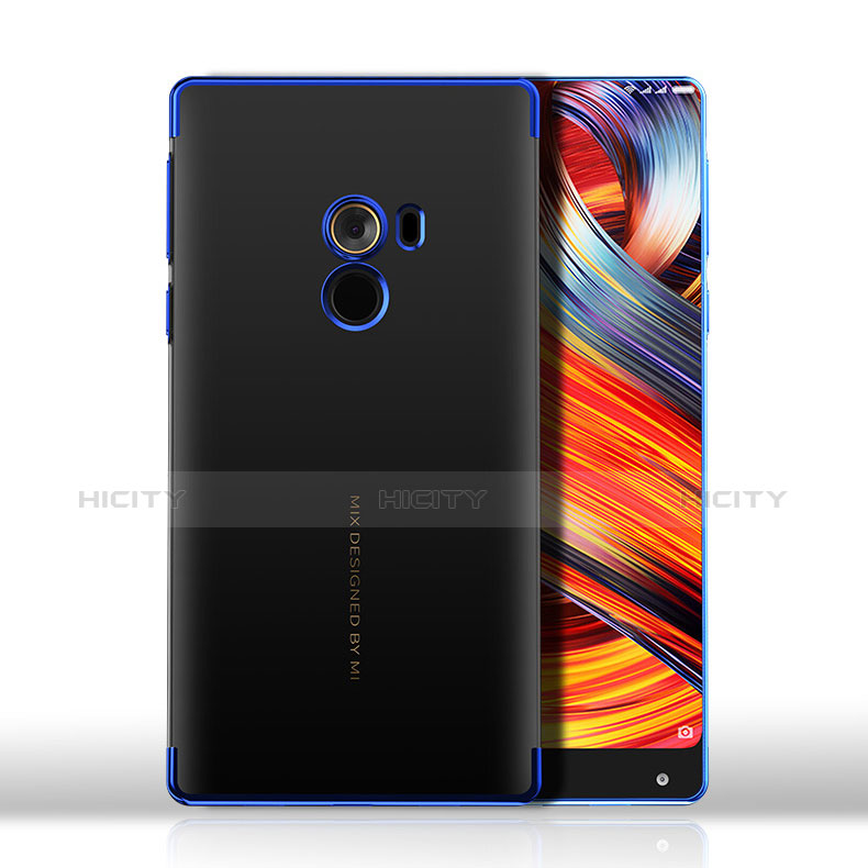 Silikon Hülle Handyhülle Rahmen Schutzhülle Durchsichtig Transparent Matt für Xiaomi Mi Mix Blau