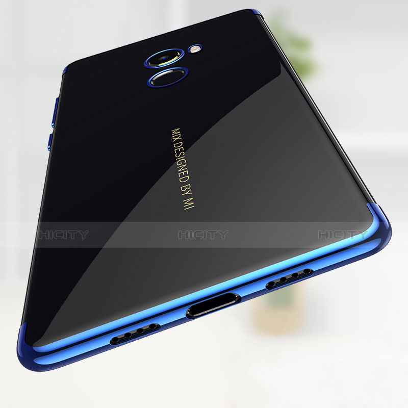 Silikon Hülle Handyhülle Rahmen Schutzhülle Durchsichtig Transparent Matt für Xiaomi Mi Mix Evo Blau groß