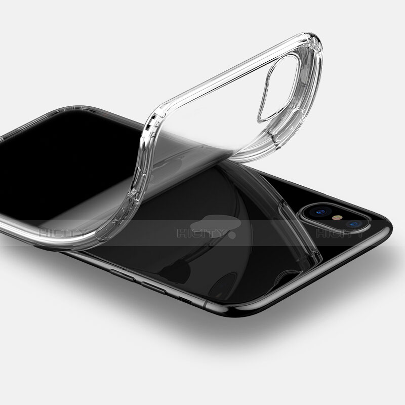Silikon Hülle Handyhülle Rahmen Schutzhülle Durchsichtig Transparent Spiegel 360 Grad für Apple iPhone X Klar groß