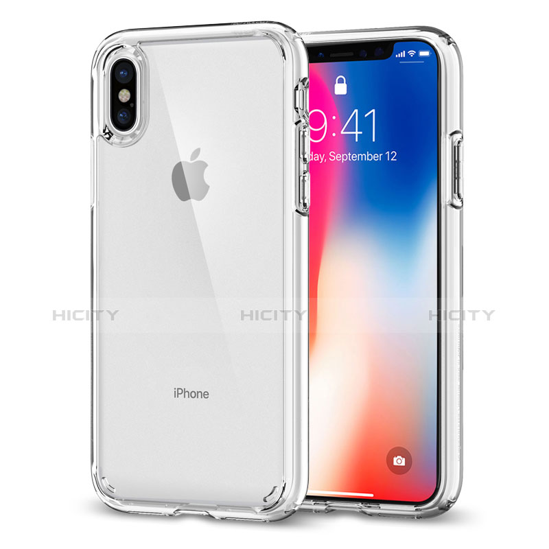 Silikon Hülle Handyhülle Rahmen Schutzhülle Durchsichtig Transparent Spiegel 360 Grad für Apple iPhone Xs Max Klar Plus