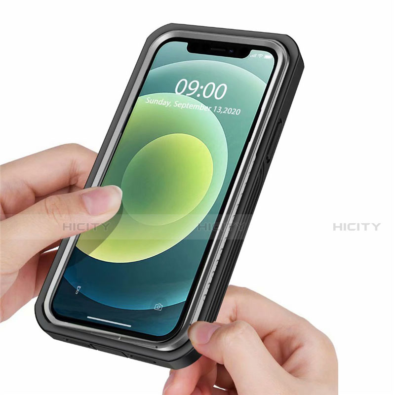 Silikon Hülle Handyhülle Rahmen Schutzhülle Durchsichtig Transparent Spiegel 360 Grad Ganzkörper für Apple iPhone 12 Mini Schwarz