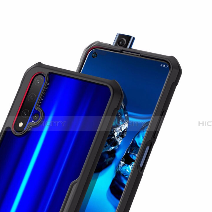 Silikon Hülle Handyhülle Rahmen Schutzhülle Durchsichtig Transparent Spiegel 360 Grad mit Magnetisch Fingerring Ständer für Huawei Honor 20S groß