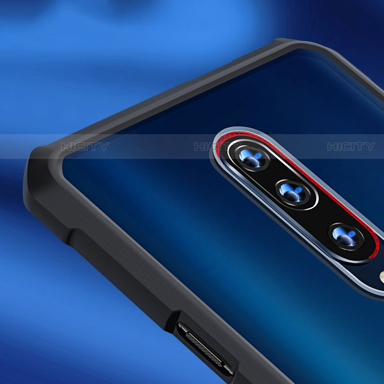 Silikon Hülle Handyhülle Rahmen Schutzhülle Durchsichtig Transparent Spiegel 360 Grad mit Magnetisch Fingerring Ständer für OnePlus 7 Pro